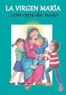 La virgen maria con ojos de niño
